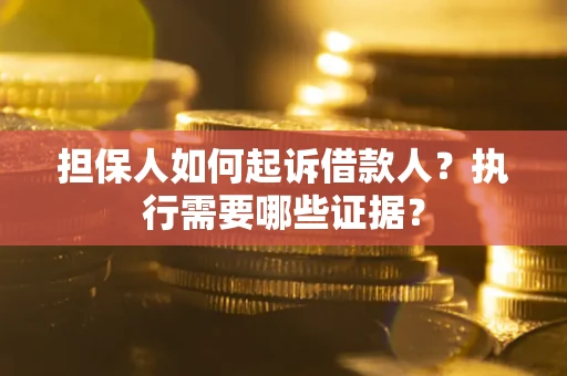 北京担保人如何起诉借款人？执行需要哪些证据？